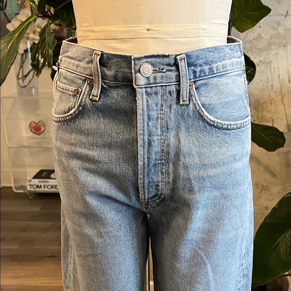 Agolde Light Blue Denim Jean Shorts - Picture 3 of 9